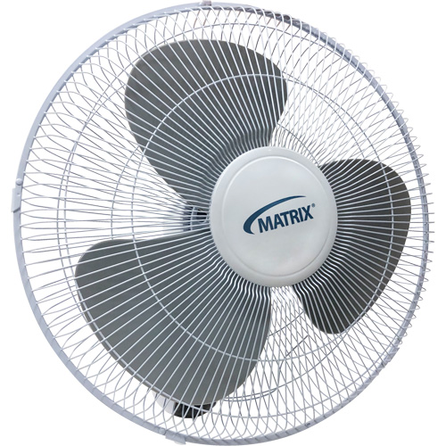 EA526 Wall Mount Oscillating Fan, Commercial, 16" Dia., 3 Speeds